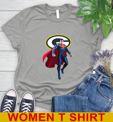 NFL Superman DC Sports Football Green Bay Packers Women's T-Shirt 11