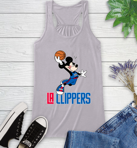 NBA Basketball LA Clippers Cheerful Mickey Mouse Shirt Racerback Tank 5