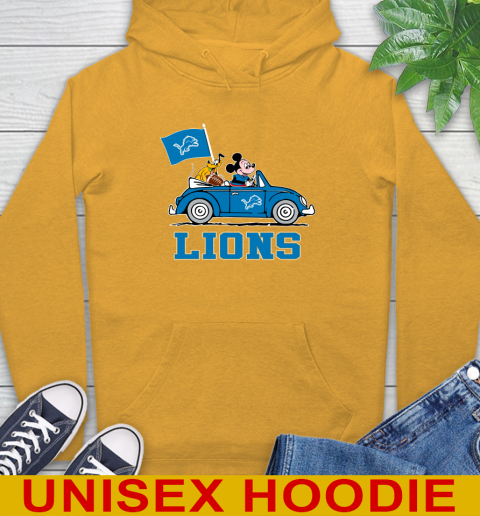 NFL Football Detroit Lions Pluto Mickey Driving Disney Shirt Hoodie 3