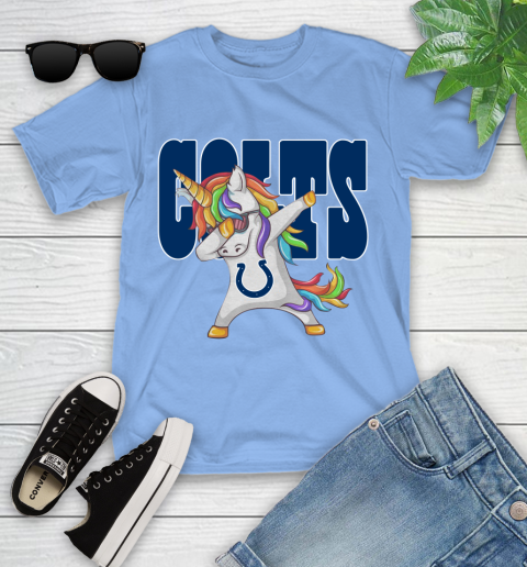 Indianapolis Colts NFL Football Funny Unicorn Dabbing Sports Youth T-Shirt 11