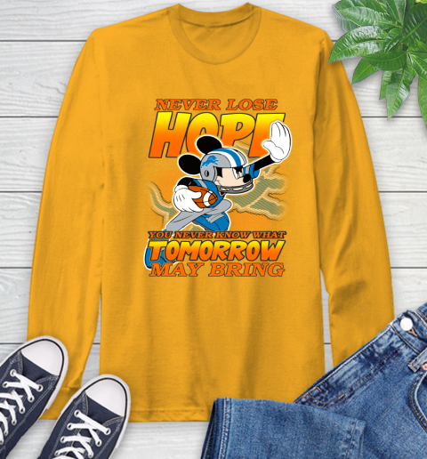 Detroit Lions NFL Football Mickey Disney Never Lose Hope Long Sleeve T-Shirt 2