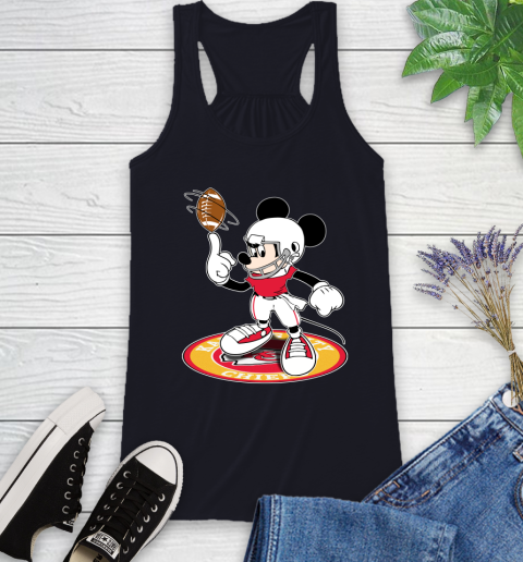 NFL Football Kansas City Chiefs Cheerful Mickey Disney Shirt Racerback Tank 9