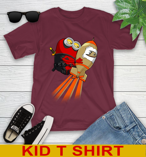 NHL Hockey Anaheim Ducks Deadpool Minion Marvel Shirt Youth T-Shirt 5