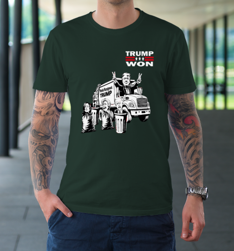 Trump Won Trump Waste Management Funny Trump Garbage Truck T-Shirt 3