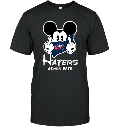 NHL Columbus Blue Jackets Haters Gonna Hate Mickey Mouse Disney Hockey T Shirt