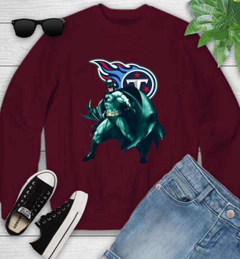 NFL Batman Football Sports Tennessee Titans Youth Sweatshirt 5