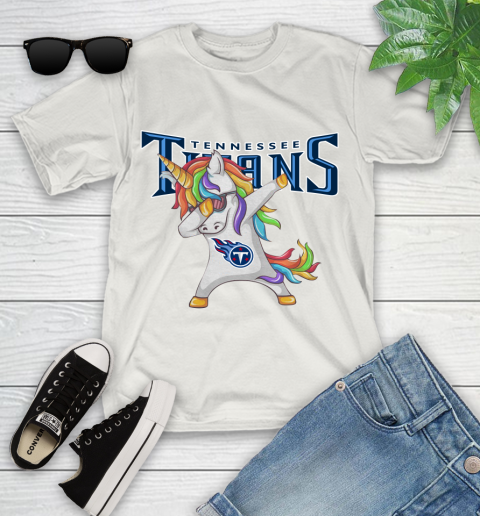 Tennessee Titans NFL Football Funny Unicorn Dabbing Sports Youth T-Shirt 12