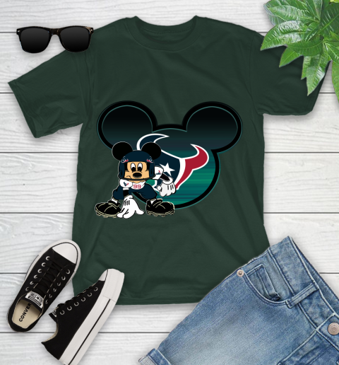 NFL Houston Texans Mickey Mouse Disney Football T Shirt Youth T-Shirt 5