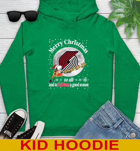 Portland Trail Blazers Merry Christmas To All And To Trail Blazers A Good Season NBA Basketball Sports Youth Hoodie 8