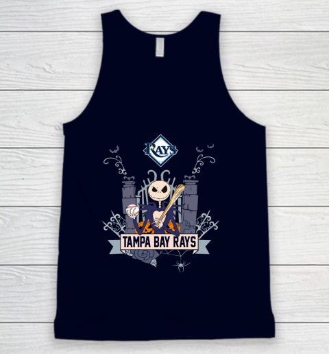 MLB Tampa Bay Rays Baseball Jack Skellington Halloween Tank Top 2
