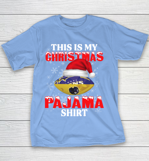 Baltimore Ravens This Is My Christmas Pajama Shirt NFL Youth T-Shirt 8