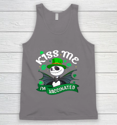Kiss Me I'm Vaccinated Patrick's Day Jack Skellington Tank Top 6