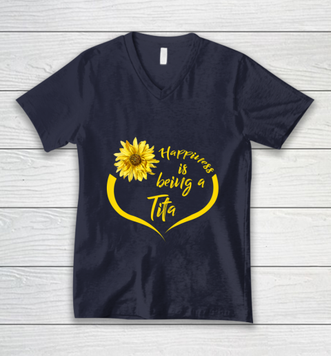 Womens Tita Gift Happiness Is Being A Tita V-Neck T-Shirt 2