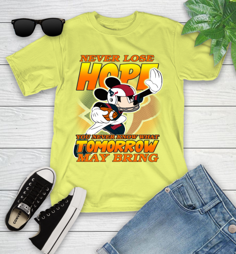 Houston Texans NFL Football Mickey Disney Never Lose Hope Youth T-Shirt 10