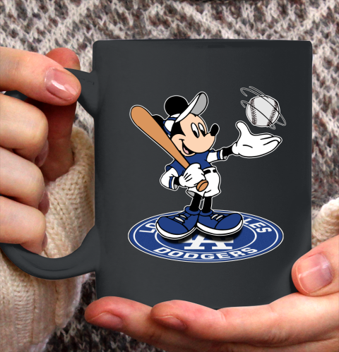 MLB Baseball Los Angeles Dodgers Cheerful Mickey Disney Shirt Ceramic Mug 11oz