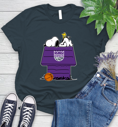 Sacramento Kings NBA Basketball Snoopy Woodstock The Peanuts Movie Women's T-Shirt 8
