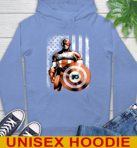 Philadelphia Flyers NHL Hockey Captain America Marvel Avengers American Flag Shirt Hoodie 11