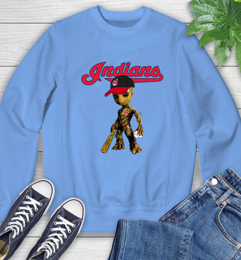 MLB Cleveland Indians Groot Guardians Of The Galaxy Baseball Sweatshirt 11