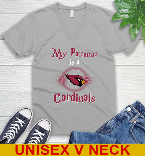 NFL Football Harry Potter My Patronus Is A Arizona Cardinals V-Neck T-Shirt 3