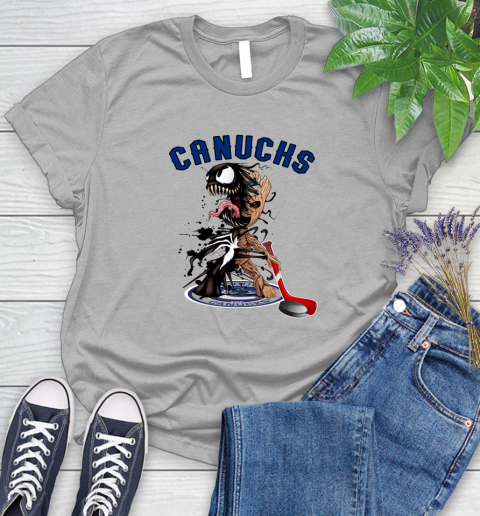 NHL Vancouver Canucks Hockey Venom Groot Guardians Of The Galaxy Women's T-Shirt 5