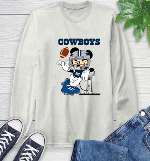 NFL Dallas Cowboys Mickey Mouse Disney Super Bowl Football T Shirt Long Sleeve T-Shirt 12