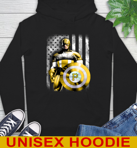 Pittsburgh Pirates MLB Baseball Captain America Marvel Avengers American Flag Shirt Hoodie