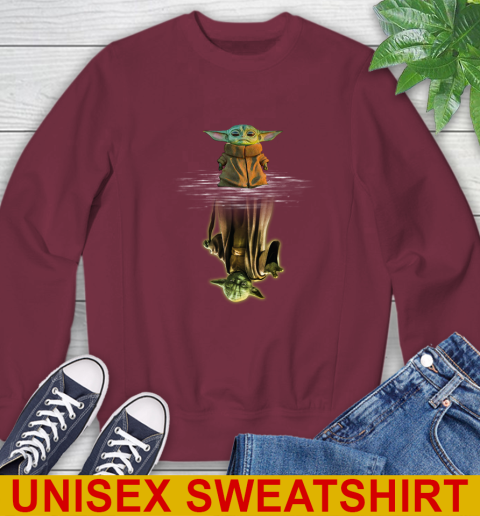 Mandalorian Baby Yoda star wars water reflection Sweatshirt 6