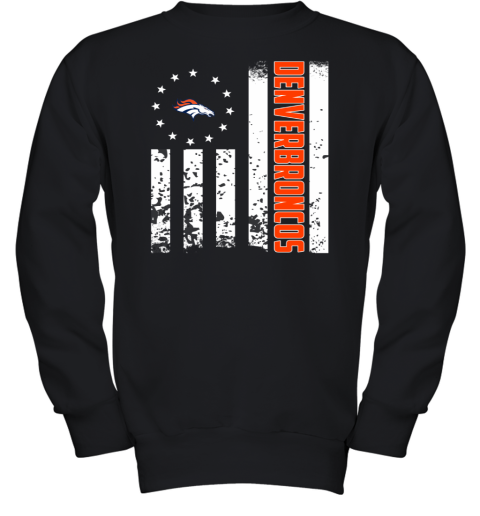 NFL Denver Broncos Boys' Black/Gray Long Sleeve Hooded Sweatshirt - XS