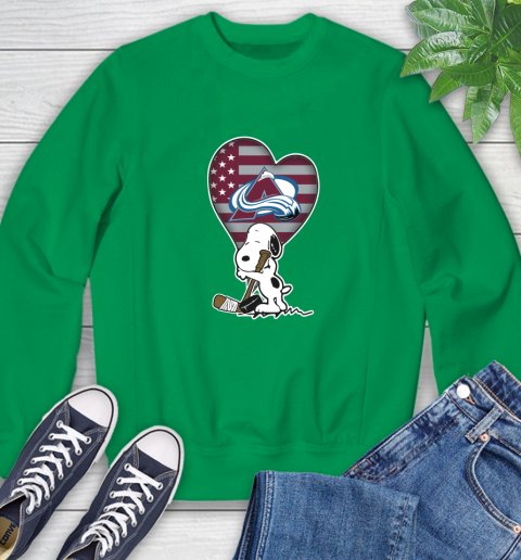 Colorado Avalanche NHL Hockey The Peanuts Movie Adorable Snoopy Sweatshirt 6