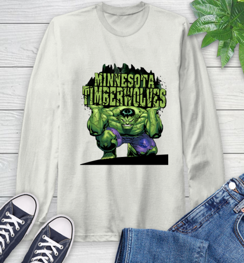 Minnesota Timberwolves NBA Basketball Incredible Hulk Marvel Avengers Sports Long Sleeve T-Shirt 12