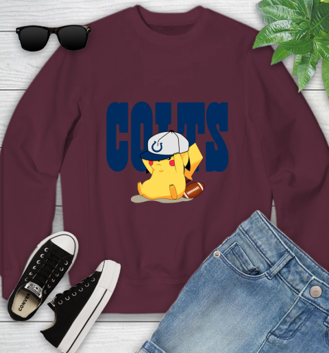 NFL Pikachu Football Sports Indianapolis Colts Youth Sweatshirt 5
