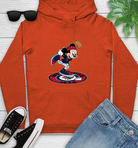 NHL Hockey Winnipeg Jets Cheerful Mickey Disney Shirt Youth Hoodie 5