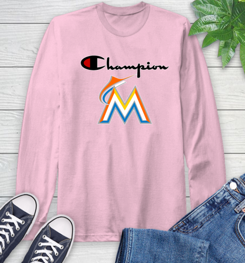 MLB Baseball Miami Marlins Champion Shirt Long Sleeve T-Shirt 8