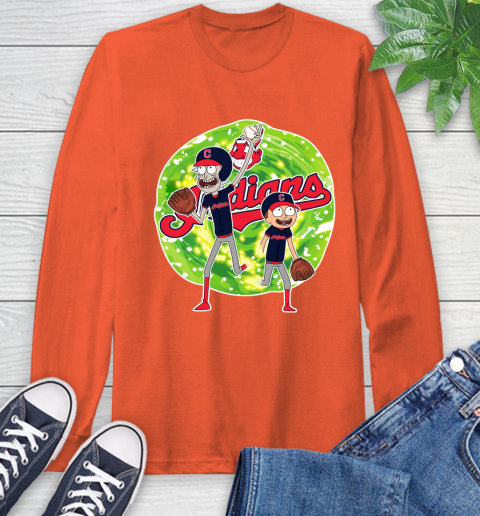 MLB Cleveland Indians Rick And Morty Baseball Sports Long Sleeve T-Shirt 5