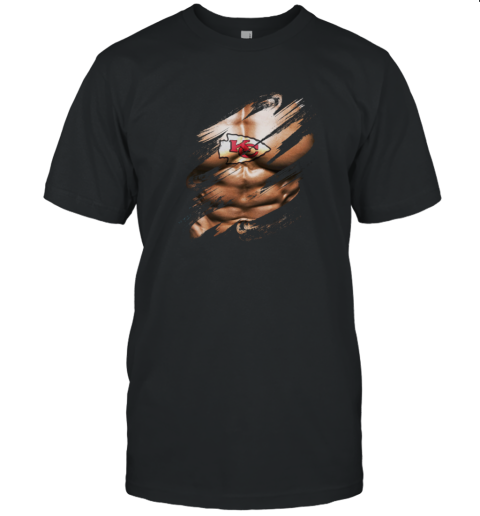 NFL Logo 3D Art Chest Kansas City Chiefs Tattoo T-Shirt