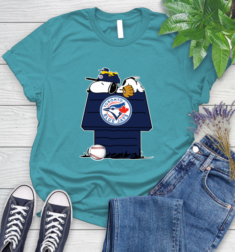 MLB Toronto Blue Jays Snoopy Woodstock The Peanuts Movie Baseball T Shirt Women's T-Shirt 12