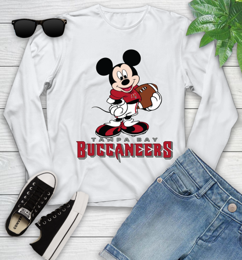 NFL Football Tampa Bay Buccaneers Cheerful Mickey Mouse Shirt Youth Long Sleeve 2