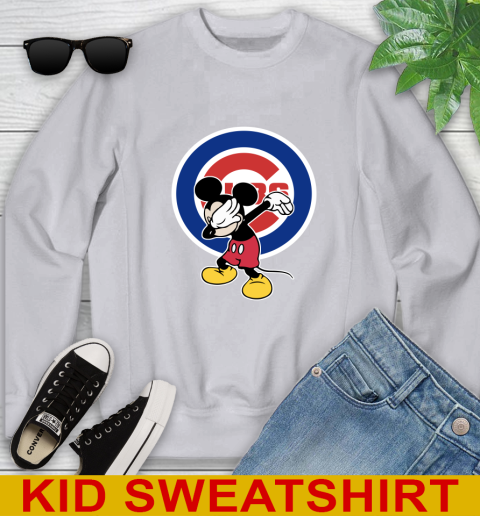 Chicago Cubs MLB Baseball Dabbing Mickey Disney Sports Youth Sweatshirt 4
