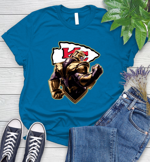NFL Thanos Avengers Endgame Football Sports Kansas City Chiefs Women's T-Shirt 7