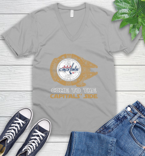 NHL Come To The Washington Capitals Wars Hockey Sports V-Neck T-Shirt 3