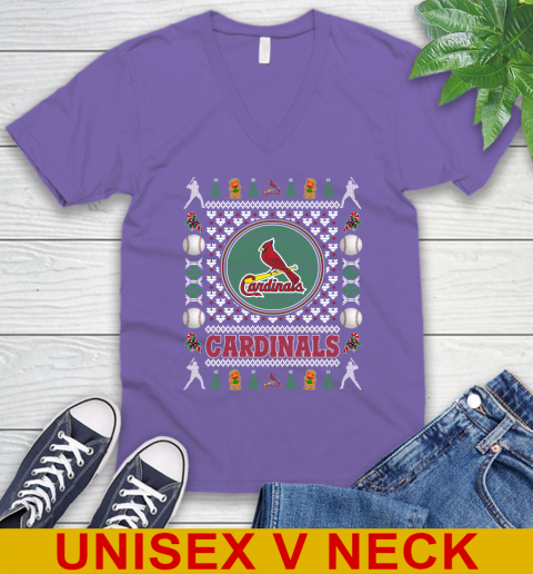 St.Louis Cardinals Merry Christmas MLB Baseball Loyal Fan V-Neck T-Shirt 8
