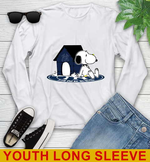MLB Baseball New York Yankees Snoopy The Peanuts Movie Shirt Youth Long Sleeve