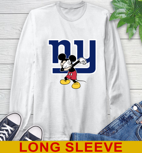 New York Giants NFL Football Dabbing Mickey Disney Sports Long Sleeve T-Shirt