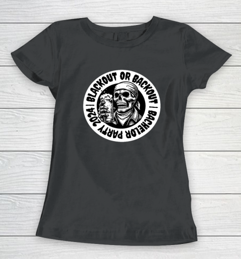 Funny Bachelor Party T Shirt Blackout Skull Beer Groomsmen Women's T-Shirt