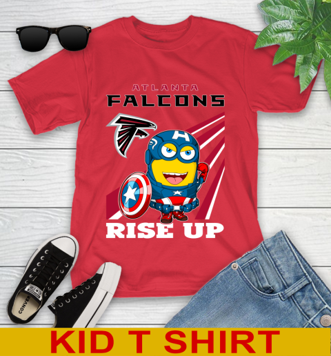 NFL Football Atlanta Falcons Captain America Marvel Avengers Minion Shirt Youth T-Shirt 11