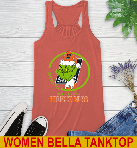 Phoenix Suns NBA Christmas Grinch I Hate People But I Love My Favorite Basketball Team Racerback Tank 4