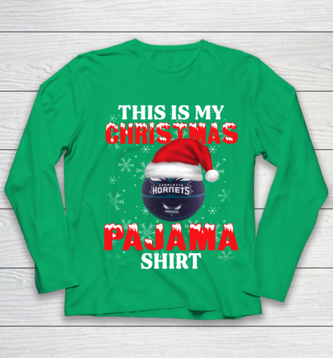 Charlotte Hornets This Is My Christmas Pajama Shirt NBA Youth Long Sleeve 4