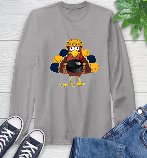 Nashville Predators Turkey Thanksgiving Day Long Sleeve T-Shirt 6