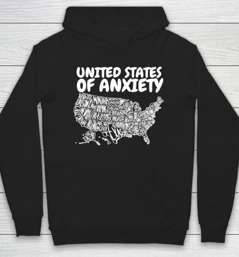 United States Of Anxiety US Map Hoodie