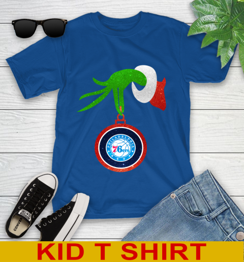 Philadelphia 76ers Grinch Merry Christmas NBA Basketball Youth T-Shirt 9